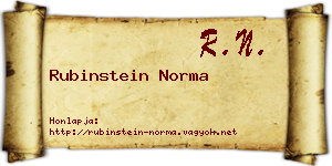 Rubinstein Norma névjegykártya